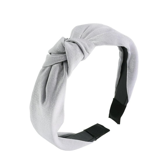 Motique Accessories Shimmer Girls Satin Turban Knotted Headband - Light Grey