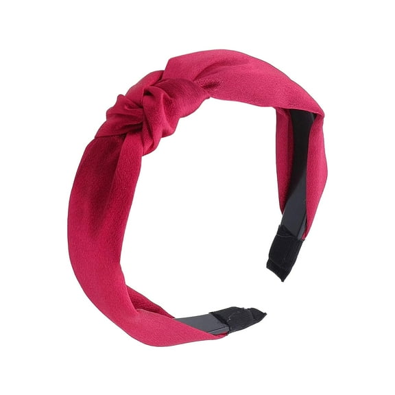 Motique Accessories Shiny Girls Satin Turban Knotted Headband - Hot Pink