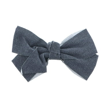 Motique Accessories Small Canvas Hair Accessory Bow Perfect for Adult Female and Girls-Black