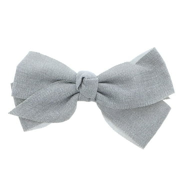 Motique Accessories Small Hair Bow Canvas Hair Accessory Bow-Grey
