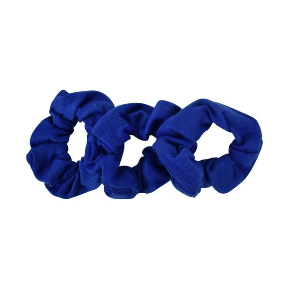 Motique Accessories Small Scrunchies Cotton Hair Bobble for Adult Female and Girls-Set of 3-Royal