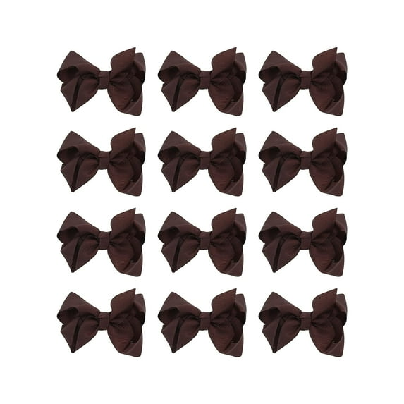 Small Solid Bows for Girls - Set of 12