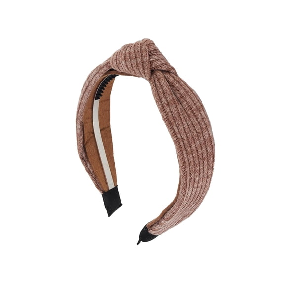 Motique Accessories Soft Textured Knitted Headband Turban Knot Headband - Tan