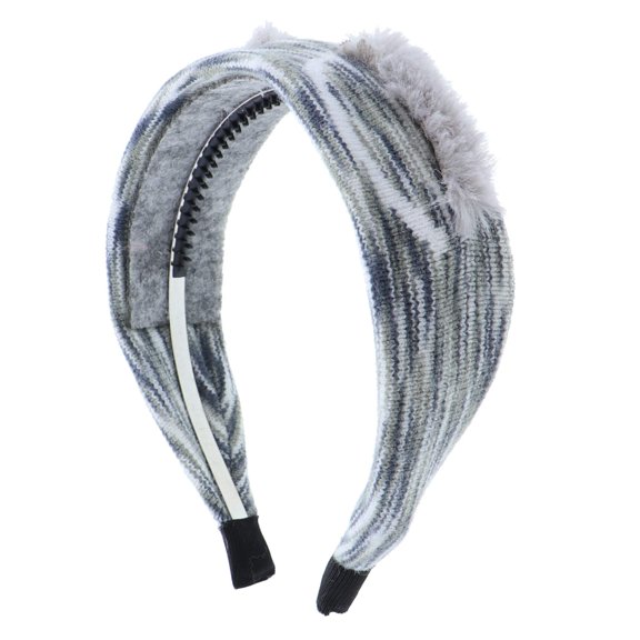 Motique Accessories Soft Wide Knit Headband with Eyes for Girls-Green and White