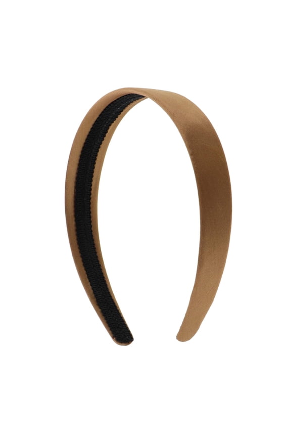 Tan 1 inch Satin Hard Headband - Tan