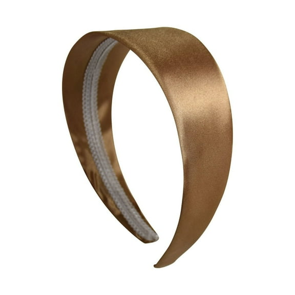 Motique Accessories Tan 2 inch Wide Satin Headband
