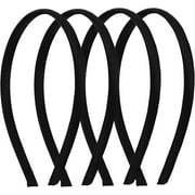 Motique Accessories Thin Headbands for Women Solid Satin 4 Pack - Black