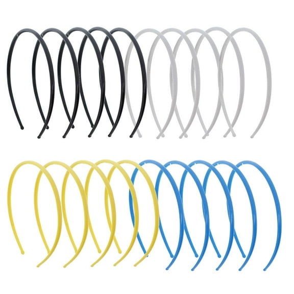 Motique Accessories Thin Plastic Headband Perfect for Adult Female and Girls- Set of 20-Multi