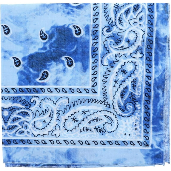 Motique Accessories Tie Dye Paisley Bandana-Blue
