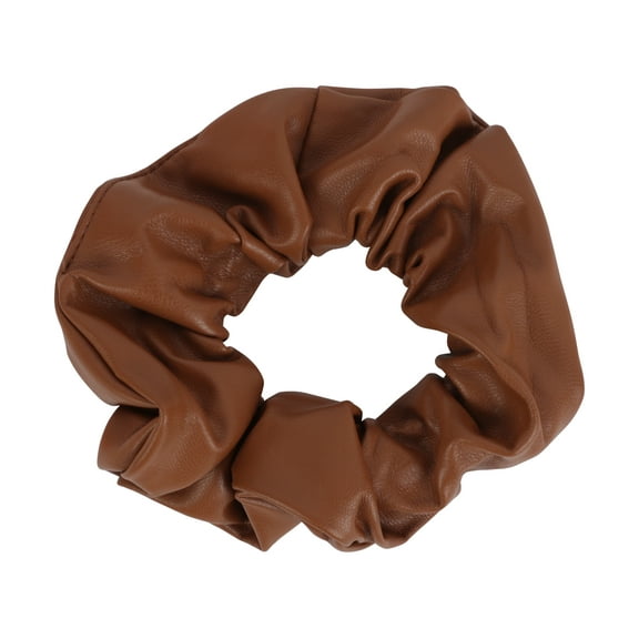 Motique Accessories Vegan Leather Look Scrunchie (Camel)