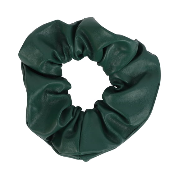 Motique Accessories Vegan Leather Look Scrunchie (Dark Green)