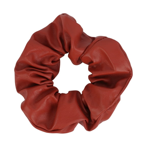 Motique Accessories Vegan Leather Look Scrunchie (Rust)