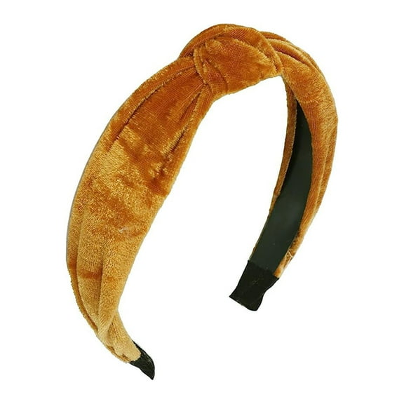 Motique Accessories Velvet Knotted Headbands for Women (Gold)