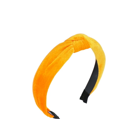 Motique Accessories Velvet Knotted Headbands for Women (Marigold)