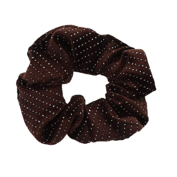 Motique Accessories  Velvet Scrunchies with Silver Studs-Brown, Pony Scrunchy