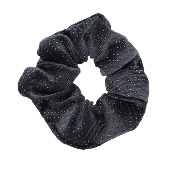 Motique Accessories  Velvet Scrunchies with Silver Studs Pony Scrunchy -Grey