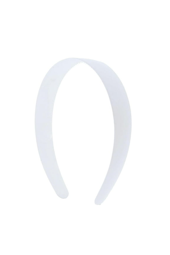White 1 Inch Plastic Hard Headband with Teeth Head Band Women Girls