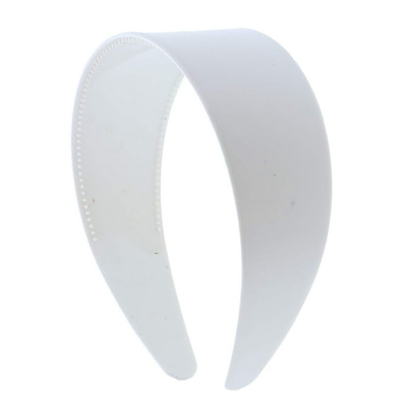 Motique Accessories White 2 inch Hard Plastic HeadBand with Teeth Women and Girls Wide Hair Band