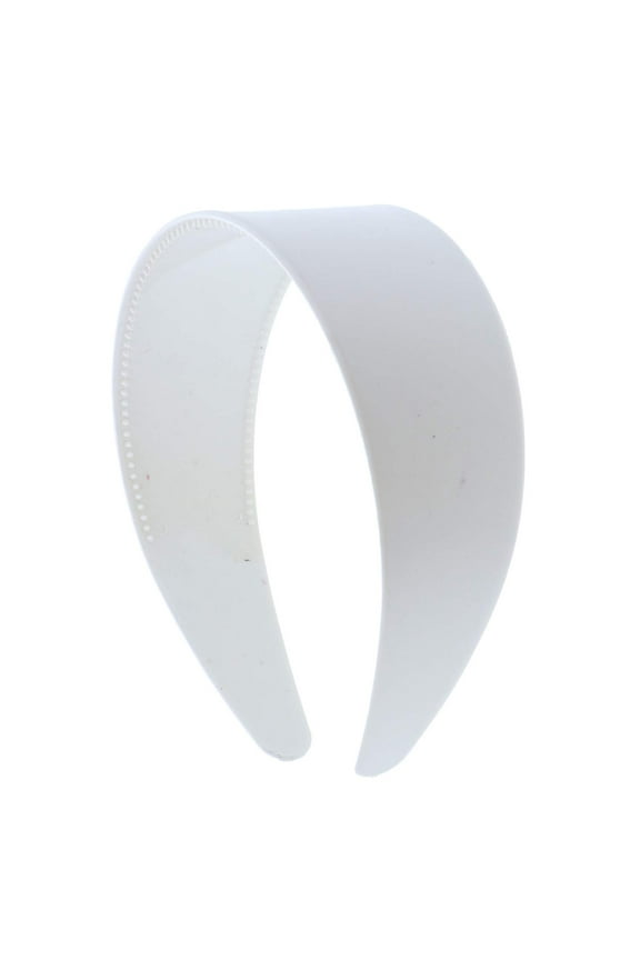 White 2 inch Hard Plastic HeadBand with Teeth Women and Girls Wide Hair Band