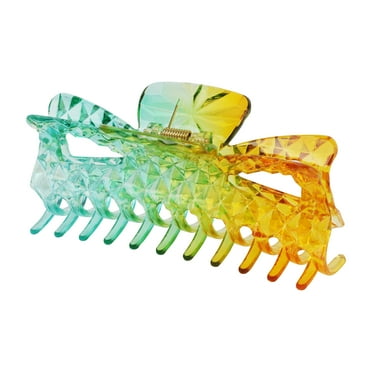Motique Accessories Women's Jumbo Jaw Clip Extra Large Marbelized Hair Claw - Blue Yellow