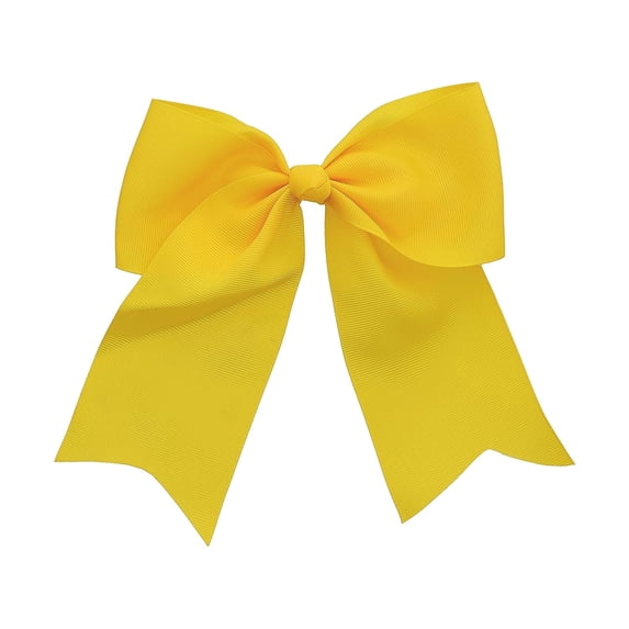 Motique Accessories Yellow Jumbo Hair Bow Clip with Tails for Child Girls