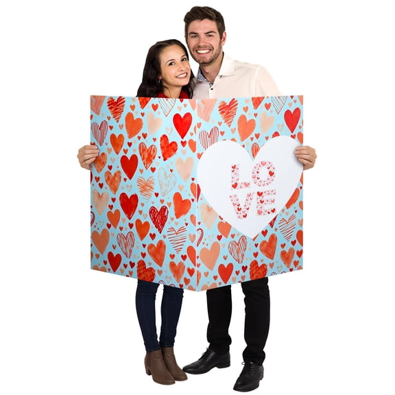 Motiskyy 4 x 3 ft Jumbo Valentine's Day Card Love You Always Giant Valentine's Day Card for Her Wife Husband Him Couple Personalized Inside Text for Anniversary Wedding Birthday Romantic Supply Y101