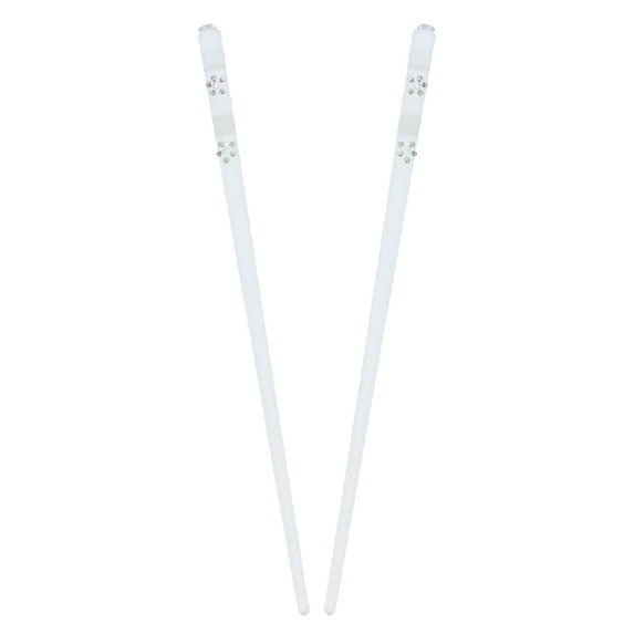 Motitique Accessories Clear Hair Stick Chop Sticks with Diamond Flower-One Size, Adults