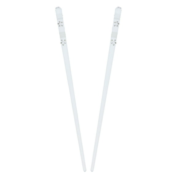Motitique Accessories Clear Hair Stick Chop Sticks with Diamond Flower-One Size, Adults