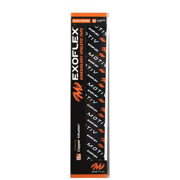 Motiv Exoflex Pre-Cut Kinesiology Athletic Tape - Black/Orange