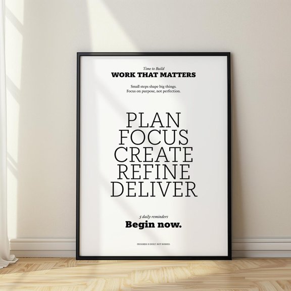 Motivate Quote Poster Work That Matters Inspirational Office Wall Art Minimalist Motivational Print Productivity Reminder Home Decor Wall Art, Modern Wall Decor, 16x24 UNFRAMED