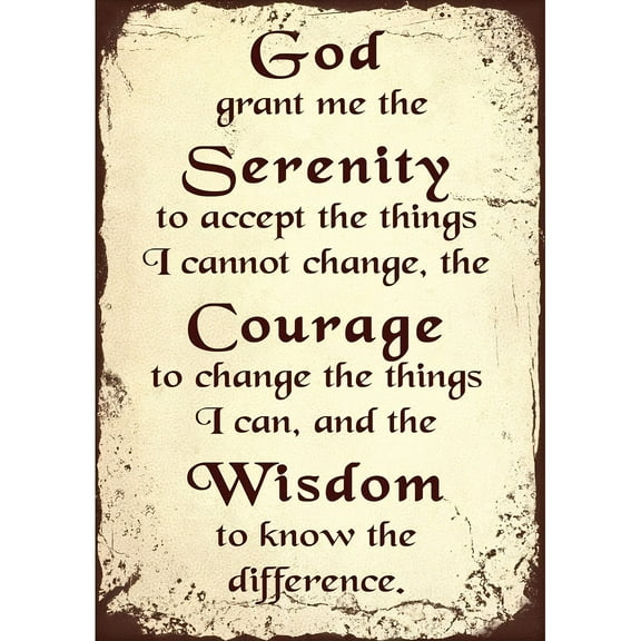 Motivate Yourself with the Serenity Prayer: Vintage Metal Wall Art Decor Wall Decor Art 8x12 Inch