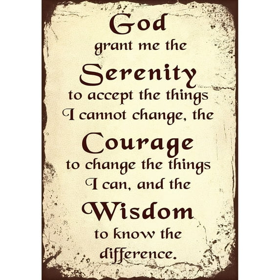 Motivate Yourself with the Serenity Prayer: Vintage Metal Wall Art Decor Wall Decor Art 8x12 Inch