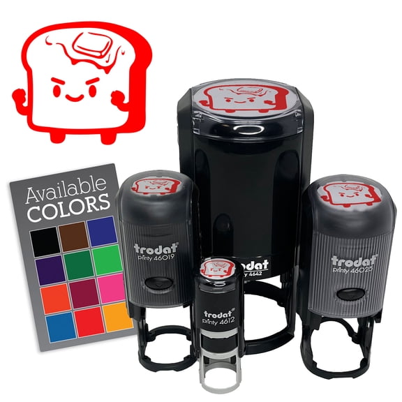 Motivated Buttery Toast Fighter Self-Inking Rubber Stamp Ink Stamper for Stamping Crafting Planners - 1/2 Inch Mini - Red Ink