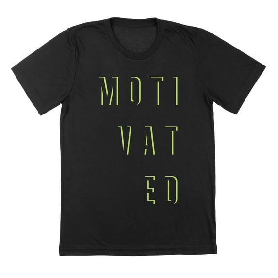 Motivated Shadow Humor Graphic Black Mens T-Shirt