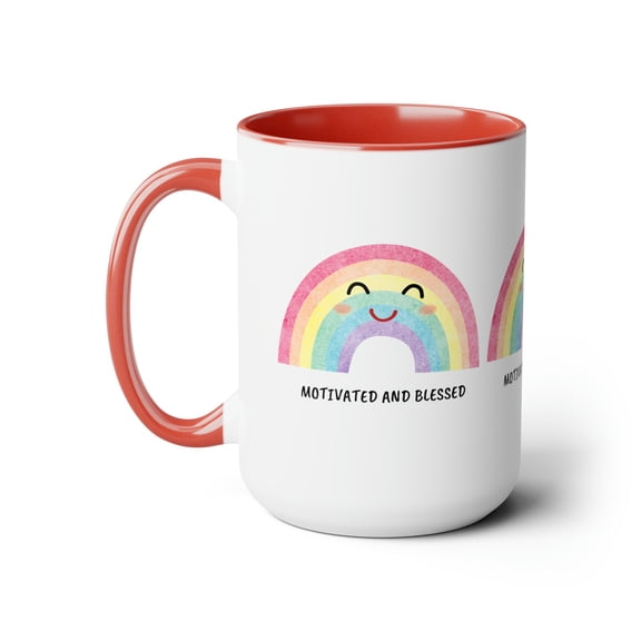 Motivated and Blessed Two-Tone Coffee Mug