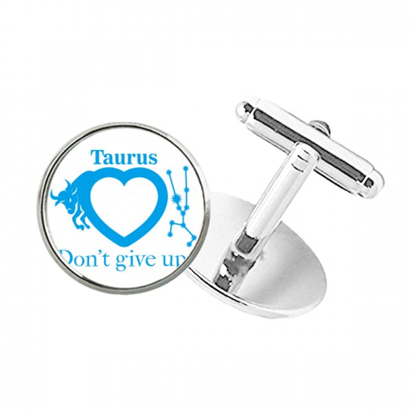 Motivation Constellation Love Taurus Round Button Cuff Clip Stud Cufflinks