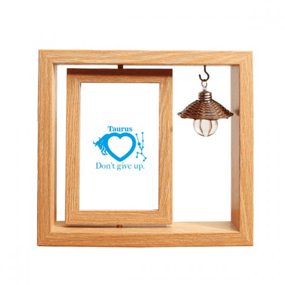 Motivation Constellation Love Taurus Wooden Rotating Picture Photo Frame 4x6