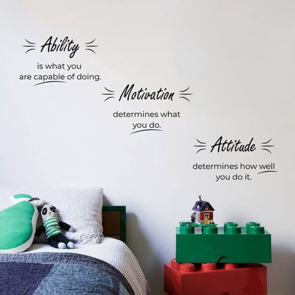 Motivation Determines What You Do Quote Positive Life Inspiration Quotes Saying Wall Art Sticker Designs Vinyl Stickers For Home House Walls Rooms Windows Bedroom Decoration Size (8x10 inch)