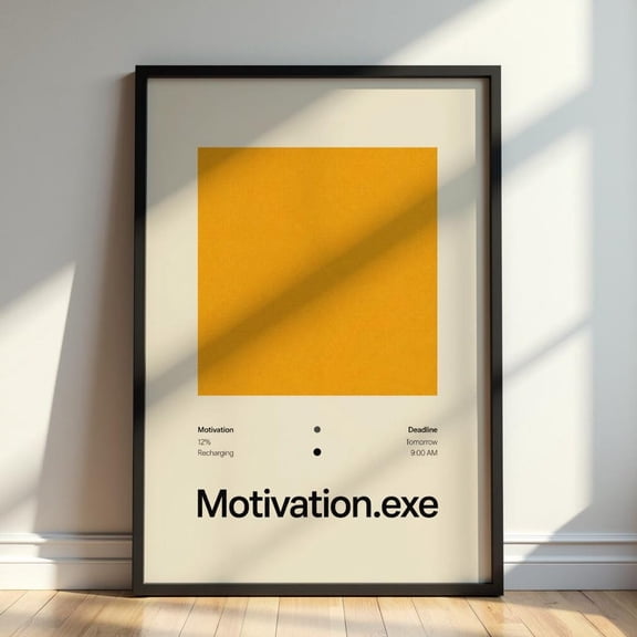Motivation Exe Poster, Office Wall Art, Unframed Paper Poster 8x10in