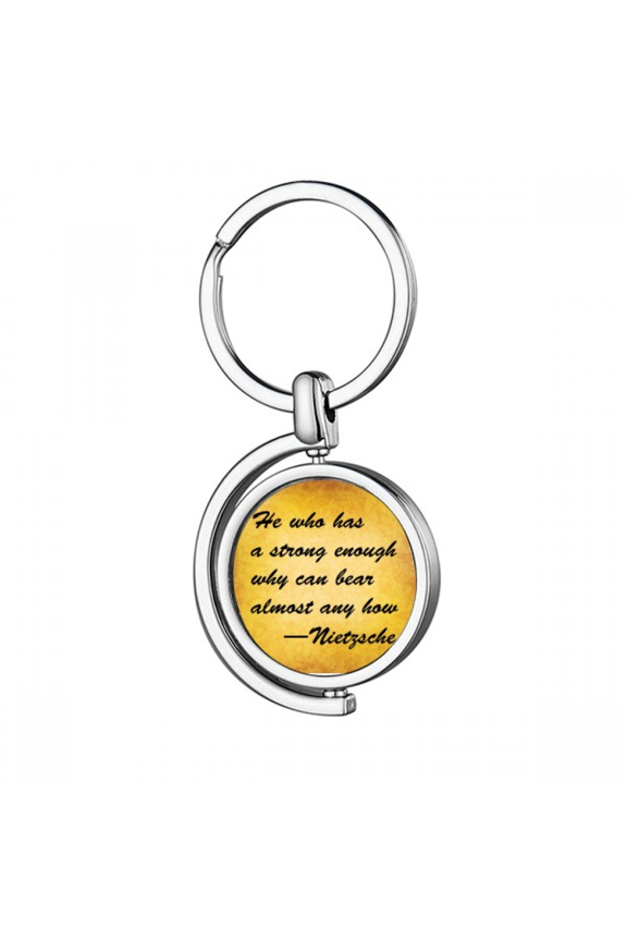 Motivation Life Answer Art Deco Fashion Rotating Keychain Metal Keyring Holder