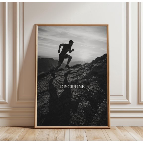 Motivation Poster, Runner Wall Art, Black And White Sports Print, Athlete Inspiration Decor, Gym Wall Art, Fitness Poster , Poster Print Only