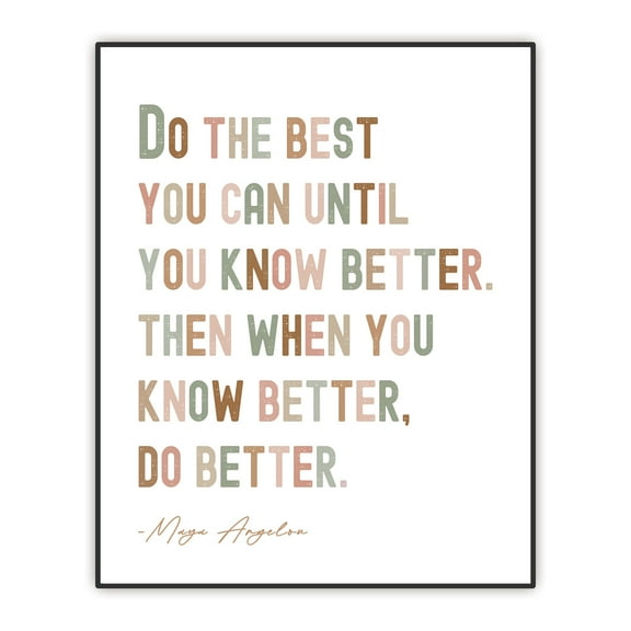 Motivation Quote, Motivational Wall Art, Boho Wall Decor, Encouragement Poster, Kids Room Decor, Do The Best You Can, Classroom Unframe Print 8"x10"