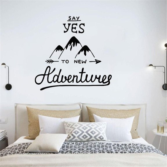 Motivation Quotes Say Yes to Adventure Mountain Travel Wall Sticker Vinyl Poster Decal Decor Sports sticker Mural 57x36cm