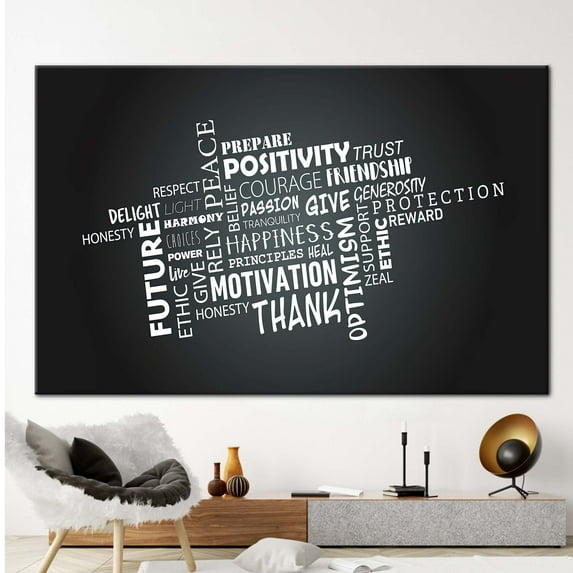 Motivation Wall Art, Frendship Printed Canvas, Inspirational Printed, Positivity, Posite Quotes Art Canvas, Success Wall Decor, Canvas Wall Decor - 3P-Natural Framed