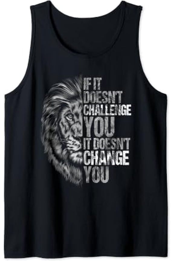 Motivation Workout And Gym Quotes Lion Mindset Training Tank Top Size S-3XL