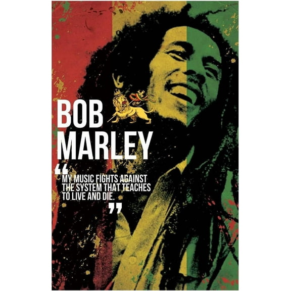 Motivational Art Print Canvas Poster | Colorful Decor for Home, Office, Gym, Study Room, School, Living Room, Bedroom | Boys & Girls (Bob Marley Poster) 12*18 inch Unframed