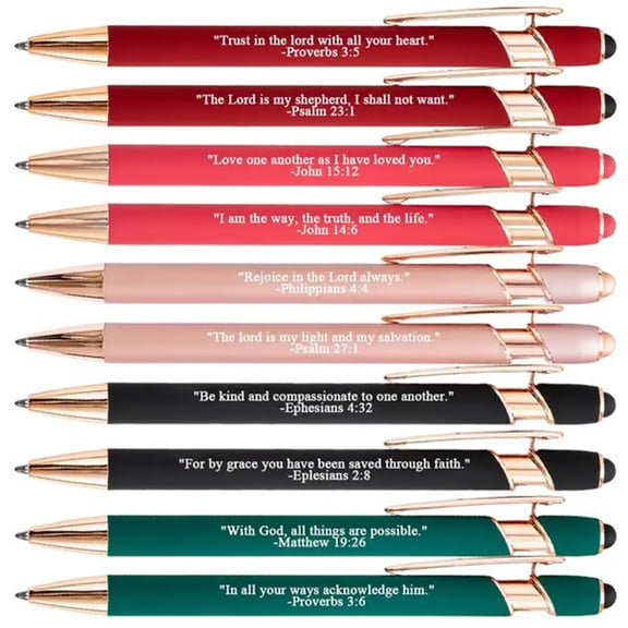 Motivational Ballpoint Pen, 10PCS Retractable with Stylus – Encouraging Message for Men, Women, SchooI