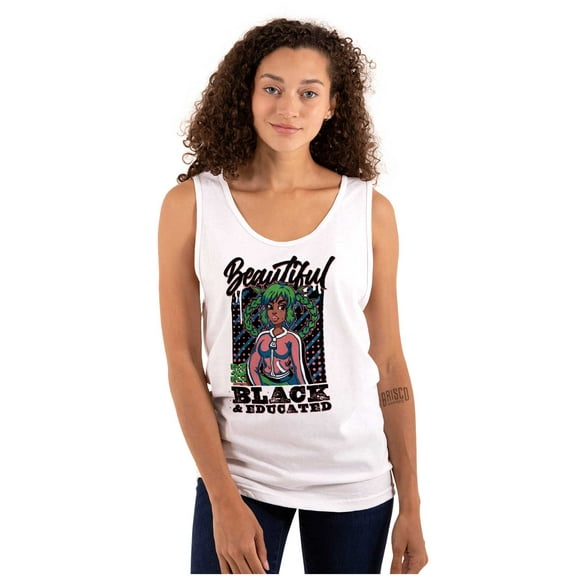 Motivational Beautiful Black Educated Womens Plus Size Graphic Tank Top Brisco Brands 2X