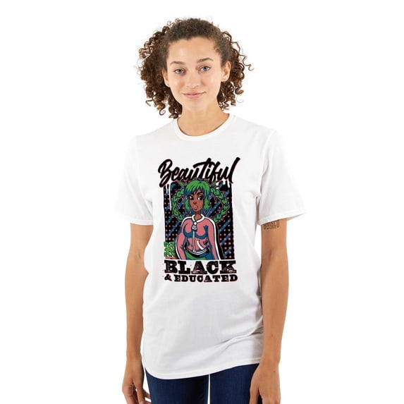 Motivational Beautiful Black Educated Women's Plus Size Graphic Tee Brisco Brands 4X