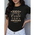thumbnail image 1 of Motivational Bible Verse Graphic Tee, Tops Has Philippians 4:13 Verse Design, Round Neck Regular Fit T - shirts, Size(S - 5XL), 1 of 5